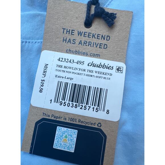 Chubbies The Howlin' For The Weekend Wolf Graphic T-Shirt Blue Boys XL NWT - Picture 5 of 5